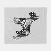 Moderne Geometrie Miniatur Schnauzer Fleecedecke (Vorderseite (Horizontal))