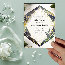 Moderne Geometrie mit Brautparty für kleine Blume Einladung