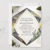 Moderne Geometrie mit Hochzeit für kleine Blume Einladung (Vorderseite)