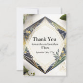 Moderne Geometrie mit kleinen Blume Danke Karte (Vorderseite)