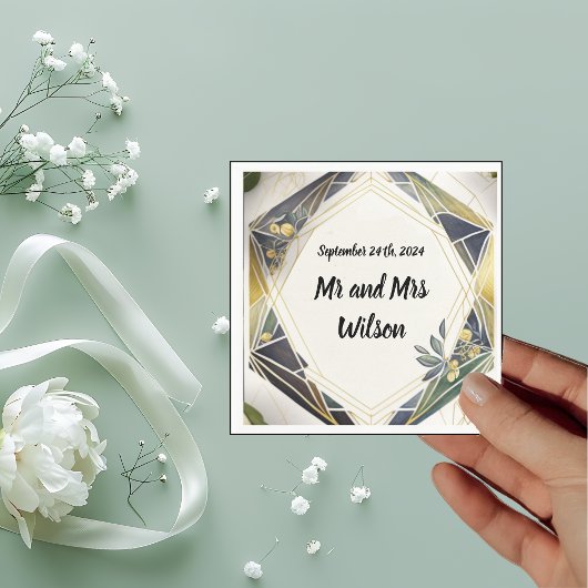 Moderne Geometrie mit kleinen Blume Napkins Serviette