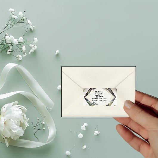 Moderne Geometrie mit Rücksendeadresse für kleine  Adressaufkleber