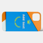 Moderne Geometrie mit symbolisch blau und orange E Case-Mate iPhone Hülle (Rückseite (Horizontal))