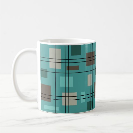 Moderne Geometrie Mitte des Jahrhunderts 8 Kaffeetasse (Links)