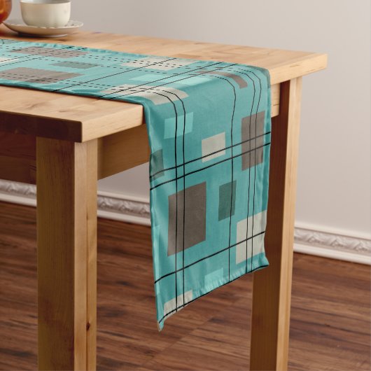 Moderne Geometrie Mitte des Jahrhunderts 8 Kurzer Tischläufer (Beispiel)