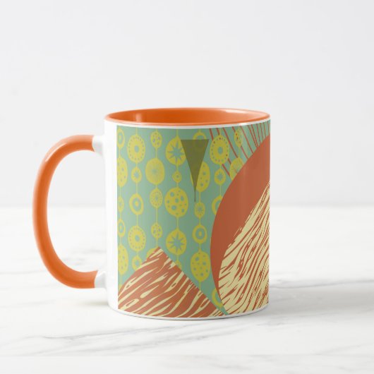 Moderne Geometrie Mitte des Jahrhunderts Tasse (Links)