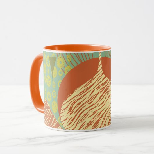 Moderne Geometrie Mitte des Jahrhunderts Tasse (Vorderseite Links)