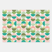 Moderne Geometrie Mitte - Grün & Pfirsichfarben Geschenkpapier Set (Vorderseite)