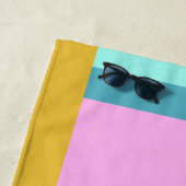 Moderne Geometrie Personalisiert Blau Rosa Gelb Strandtuch (Beispiel)