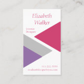 Moderne Geometrie Personalisiert Lila und rosa Visitenkarte (Vorderseite)