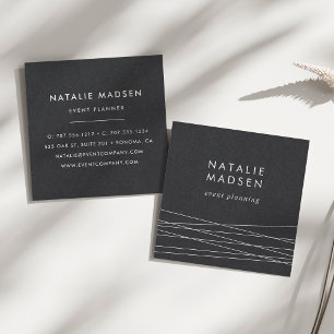 Moderne Geometrie Schwarz Quadratische Visitenkarte