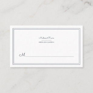 Moderne Geometrie Simple Blue Wedding Platzkarte