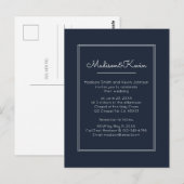 Moderne Geometrie | Simple Blue Wedding Postkarte (Vorne/Hinten)