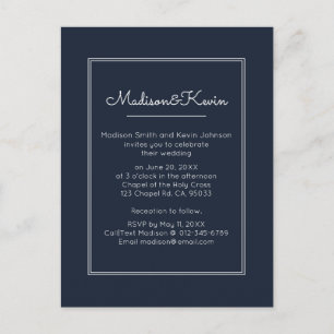 Moderne Geometrie   Simple Blue Wedding Postkarte