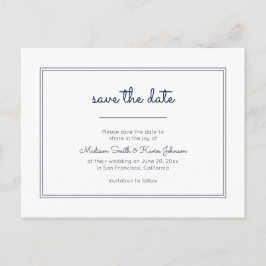 Moderne Geometrie | Simple Blue Wedding Postkarte