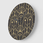 Moderne Geometrie: Vintage Goldlinien Große Wanduhr (Winkel)