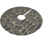 Moderne Geometrie: Vintage Goldlinien Polyester Weihnachtsbaumdecke (Schrägansicht)