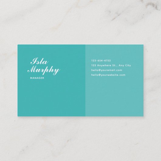 Moderne Geometrie Zickzack Aquamarin und Gold Visitenkarte (Rückseite)