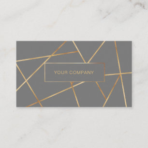 Moderne Geometrik Gold Grau Visitenkarte