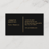 Moderne Geometrik Gold Schwarz Visitenkarte (Rückseite)