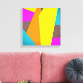 moderne, geometrisch abstrakte, farbenfrohe Kunst Leinwanddruck (Insitu (Wohnzimmer))