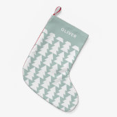 Moderne geometrisch blaue Weihnachtsbaumgrafik Kleiner Weihnachtsstrumpf (Vorderansicht (hängend))