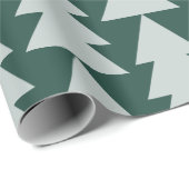 Moderne geometrisch blaugrüne Weihnachtsbaumgrafik Geschenkpapier (Rolleneckpunkt)