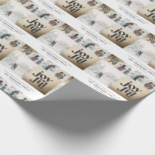 Moderne geometrisch fröhliche Typografie Gold Weih Geschenkpapier