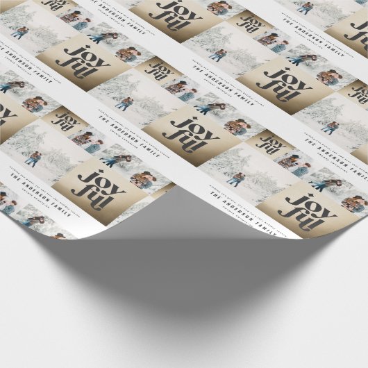 Moderne geometrisch fröhliche Typografie Gold Weih Geschenkpapier (Ecke)