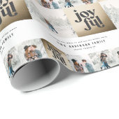 Moderne geometrisch fröhliche Typografie Gold Weih Geschenkpapier (Rolleneckpunkt)