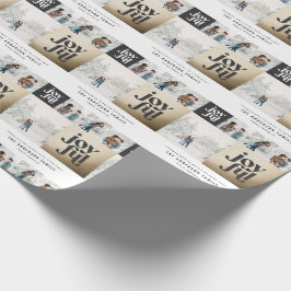 Moderne geometrisch fröhliche Typografie Gold Weih Geschenkpapier