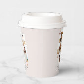 Moderne, geometrisch geometrische Terrakotta mit m Pappbecher (Rechts)