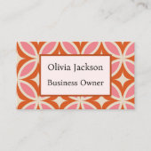 Moderne geometrisch rosa Orange des Mitteljahrhund Visitenkarte (Vorderseite)