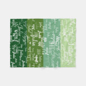 Moderne geometrische 4 Farbtöne eines grünen Namen Fleecedecke (Vorderseite (Horizontal))