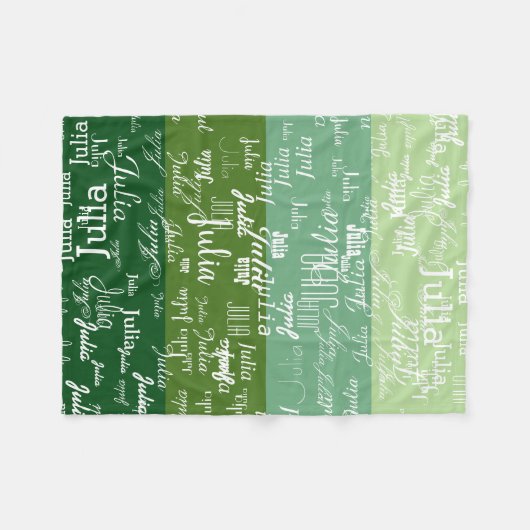 Moderne geometrische 4 Farbtöne eines grünen Namen Fleecedecke (Vorderseite (Horizontal))