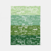 Moderne geometrische 4 Farbtöne eines grünen Namen Fleecedecke (Vorderseite)