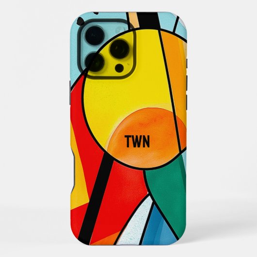 Moderne geometrische Abstrakt-Bright-Farben iPhone Hülle (Rückseite)