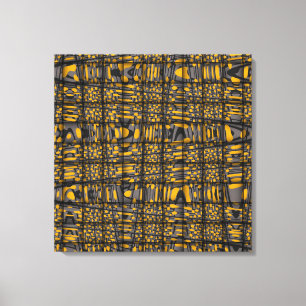 Moderne geometrische Abstrakt-graue Orange-Welle Leinwanddruck