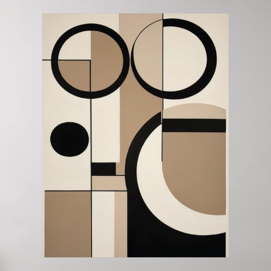 Moderne geometrische Abstrakt-Overlap Art Poster (Vorne)