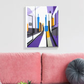Moderne geometrische Abstrakt Street-Gebäude Leinwanddruck (Insitu (Wohnzimmer))