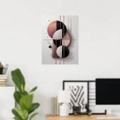 Moderne geometrische Abstrakte Auburn Elegant Mini Poster (Heimbüro)