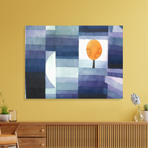 Moderne geometrische abstrakte blaue Orange Klee Leinwanddruck