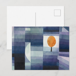 Moderne geometrische abstrakte blaue Orange Klee Postkarte
