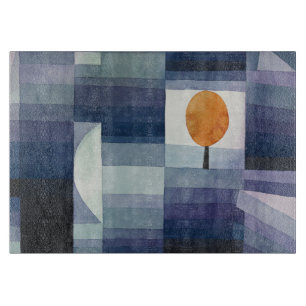 Moderne geometrische abstrakte blaue Orange Klee Schneidebrett