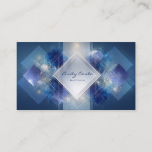 Moderne geometrische abstrakte blaue und goldene G Visitenkarte