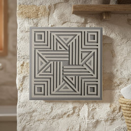 Moderne geometrische abstrakte Fliese #30 Warmgrau