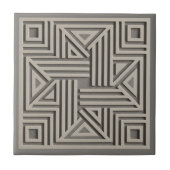 Moderne geometrische abstrakte Fliese #30 Warmgrau (Vorderseite)