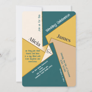 Moderne geometrische Abstrakte Hochzeit einzigarti Einladung