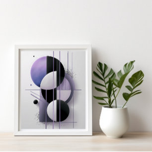 Moderne geometrische Abstrakte Lila Elegant Minima Poster