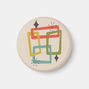 Moderne geometrische Abstrakte Mitte des Jahrhunde Magnet